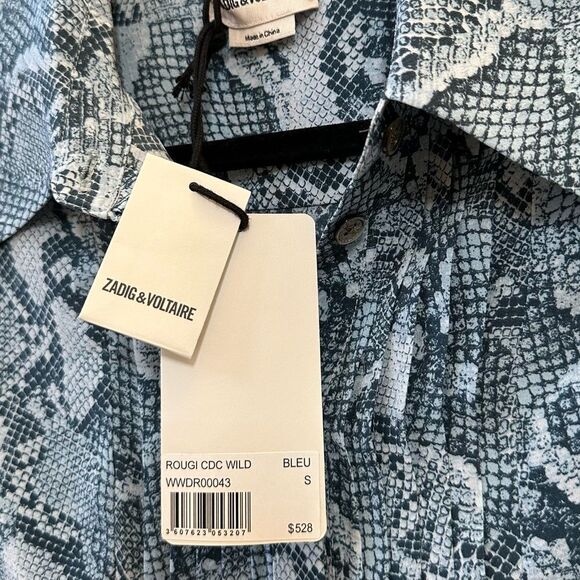 Zadig & Voltaire Rougi Silk Dress Blue - Picture 9 of 12